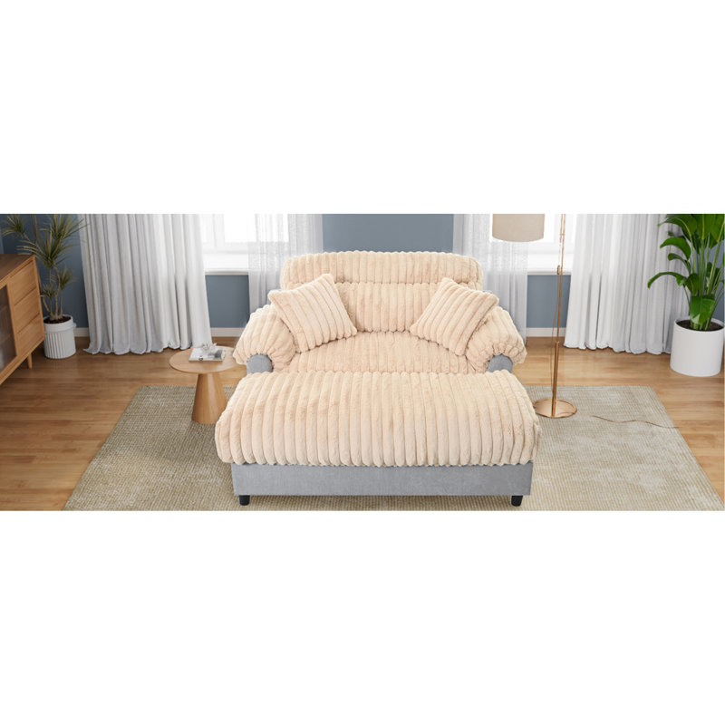 Canapé méridienne moderne 65,25 po Cloud, Champagne
