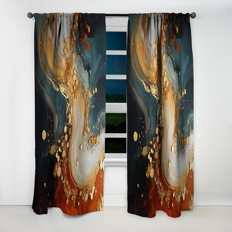Marilou - Peinture abstraite rideau occultant - 1 panneaux, L 52 po x L 108 po