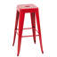 Tabouret de bar en métal de 30 po sans dossier à hauteur de comptoir de 30 po, non empilable, à assemblage rapide et stable pour îlot de cuisine, bar et salle à manger - Résistant à la rouille - déformation rouge