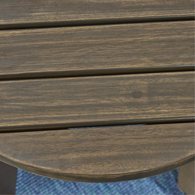 Table d'appoint d'extérieur 16 po en bois d'acacia, finition grise
