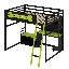 Lit mezzanine en bois avec bureau-1746372642