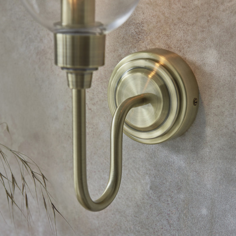 Hovey Armed Sconce, Antique Brass Plate