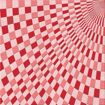 Tapis géométrique rose / rouge