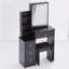 29 Inch Compact Vanity Desk with LED Mirror, Space-Saving Dressing Table & Stool Set-1778270679