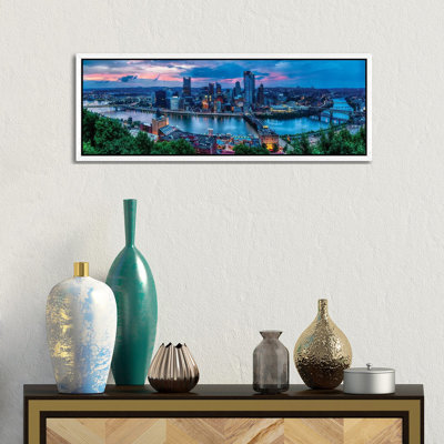 Skyline Panorama Of Pittsburgh Viewed From Mount Washington by George Oze - Panoramic Print on Canvas