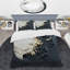 Ensemble de housse de couette Minimalisme noir et blanc Paint Wave III - Coastal-107147504
