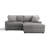 3 - Piece Upholstered Light Gray Faux Rabbit Fur Flannel Modular Sectional Sofa with Throw Pillows & Removable Ottomans-2100778610