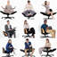 Fauteuil ergonomique pivotant à pieds croisés, fauteuil de méditation à hauteur réglable avec support pour le dos, chaise de bureau / maison
