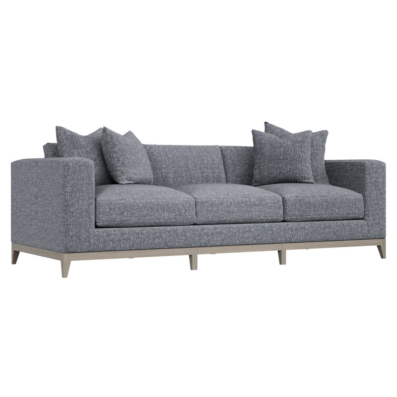 Noel Upholstered Sofa, Dark Gray Chenille, 27.50" H x 100" W x 40" D, Brown