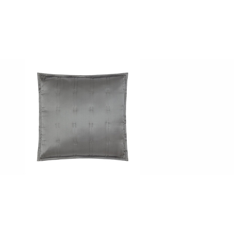 Windsor Silk Pillow Cover, Charcoal, 16" x 16"