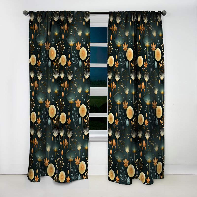 Vintage Danish Delight - Midcentury Curtain - Blackout Geometric Curtain - 1 Panels, L 52 po x L 63 po