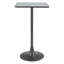 Table de bar carrée 24 po gris et noir en faux terrazzo et acier