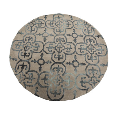 Gray Wool Rug Multi Sizes Transitional Hand Tufted Oriental Design
