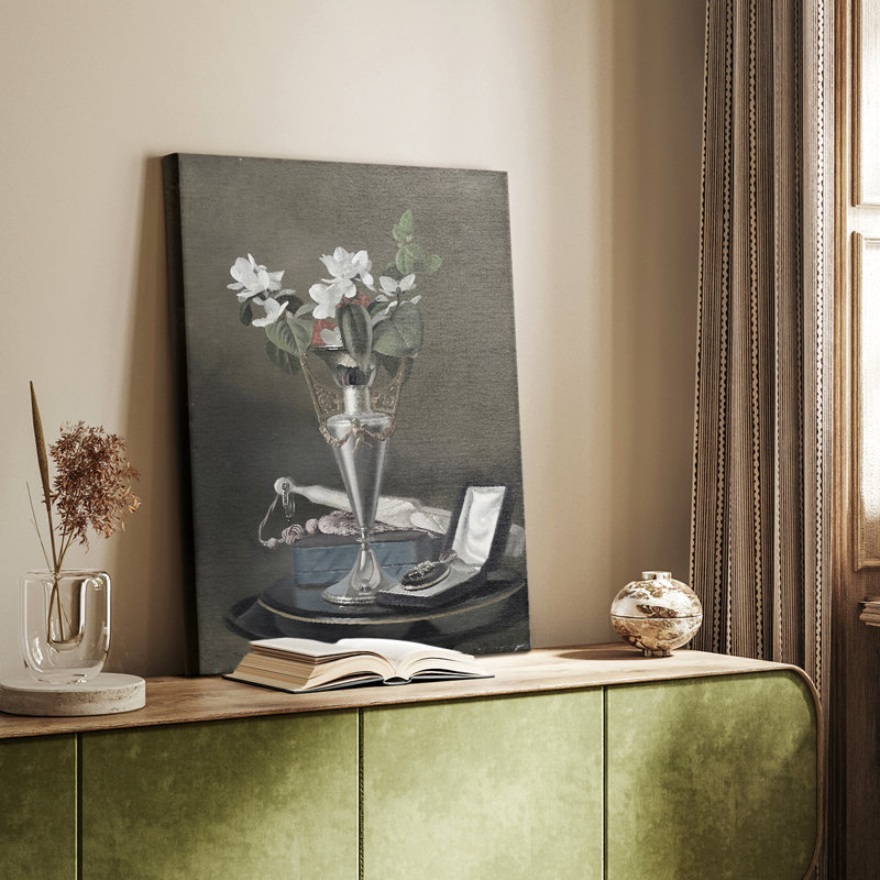 Imprimé floral rétro CVI - galerie enveloppée Cavas, H 12 po x l 8 po