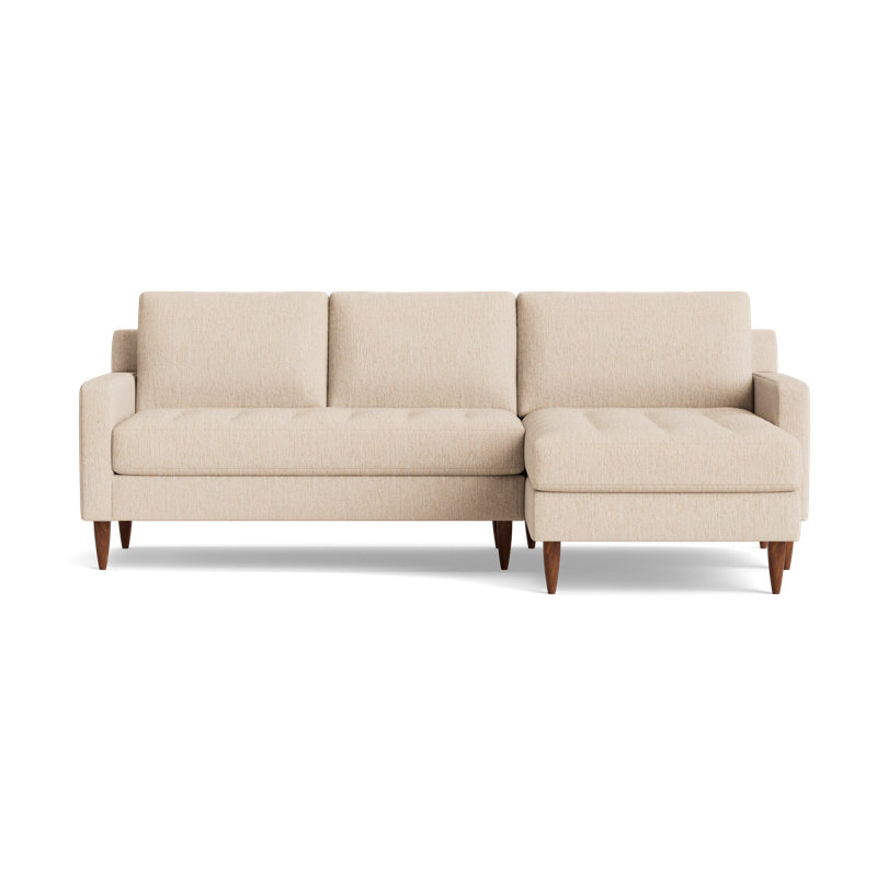 MCM Chaise Sectional, Plush Woven - Tan, Right Hand Facing