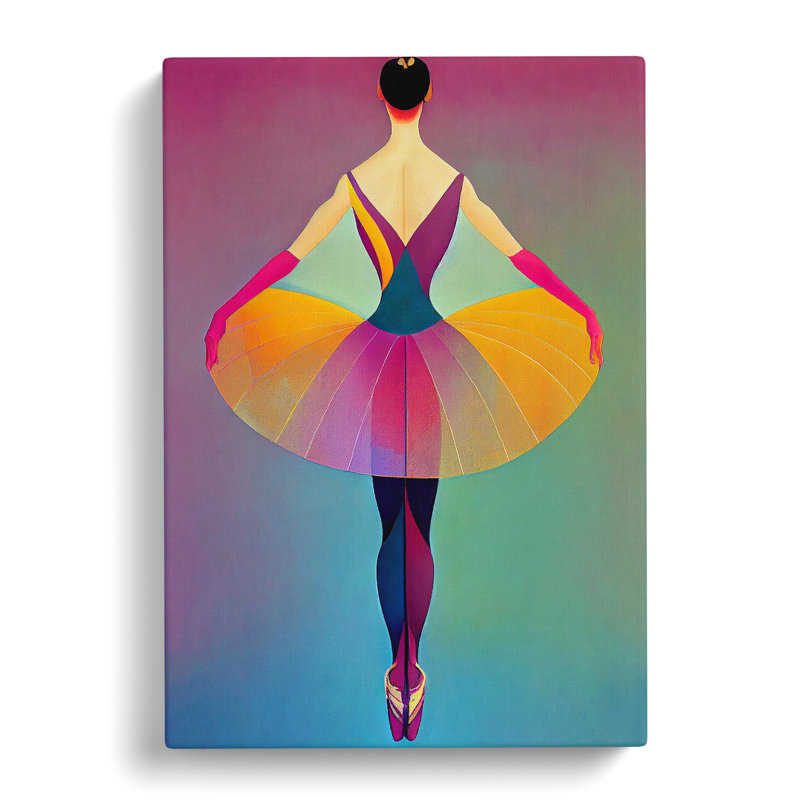 Pop Art Ballerina No.3 - Wrapped Canvas, 50cm H x 35cm W x 3cm D