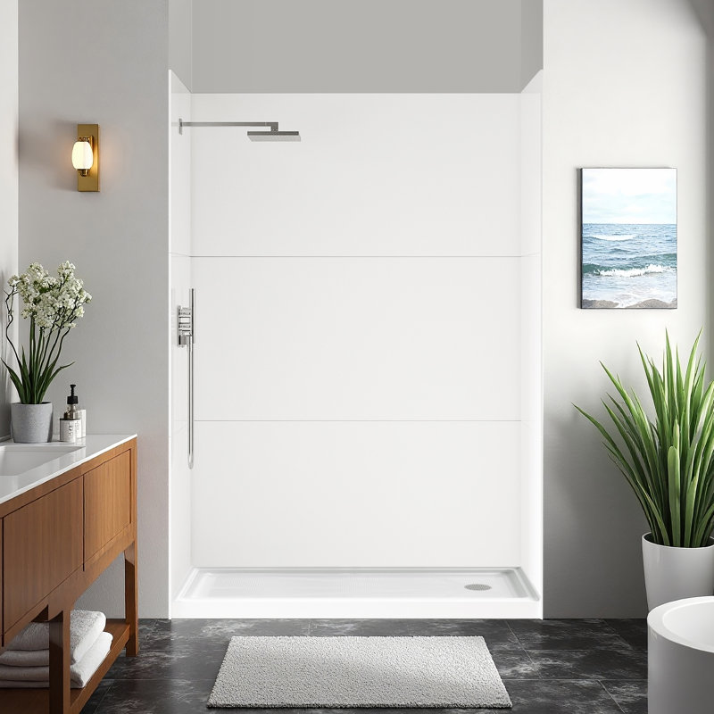 Panneau de douche et baignoire en acrylique 9 pièces l 36 po x H 72 po, à installation rapide et découpable, épaissie à 1/8 po (2,8 mm)