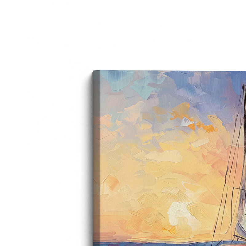 54 "x 36" Sunset Sail v1, grande impression sur toile, H 72 po x l 48 po
