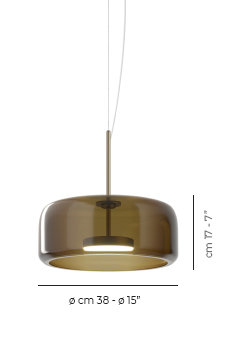Jube 1 - Light LED Pendant, Matte Steel, 86" H x 15" W x 15" D, Burned Earth Transparent