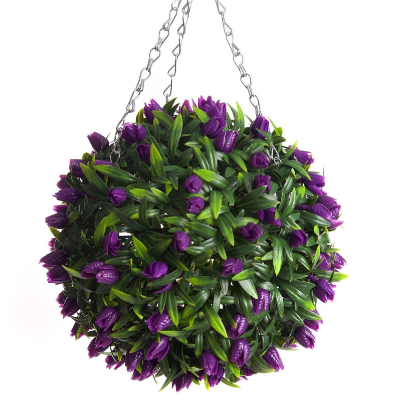28cm Faux Flowering Plant, Purple