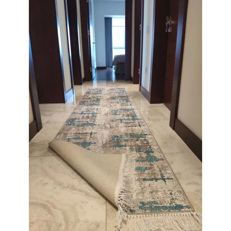 Tapis Maryemma avec envers antidérapant, Tapis de couloir 2 pi 7 po x 7 pi 3 po