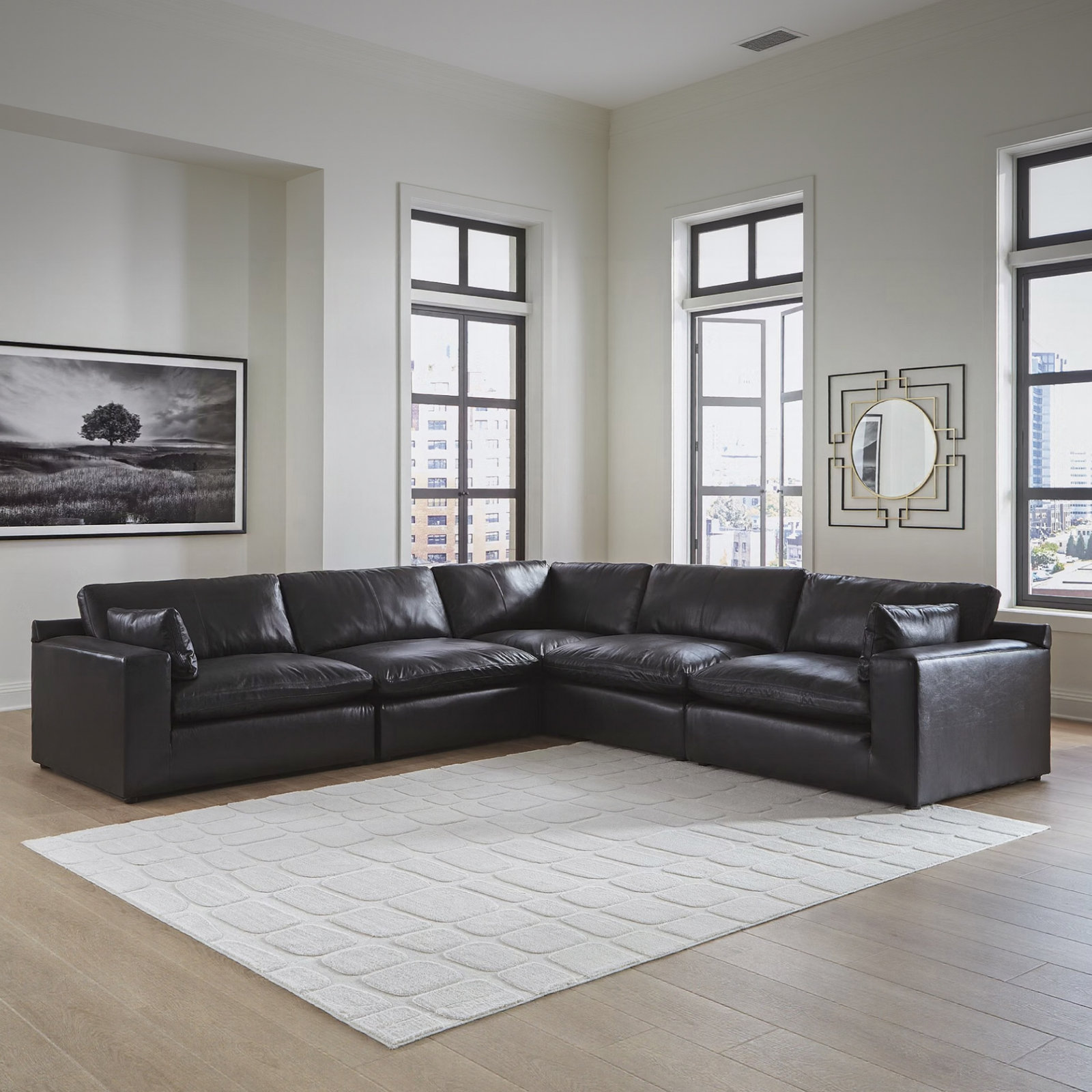 Top Grain Leather Modular Sectional