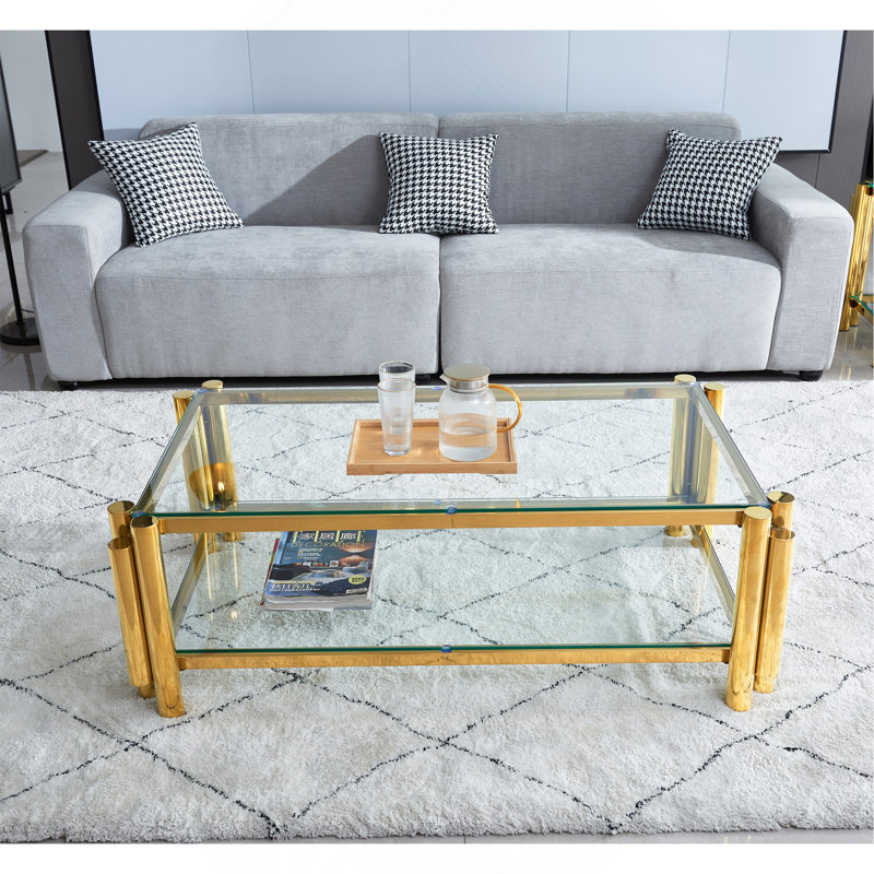 Table basse 47 po, Doré