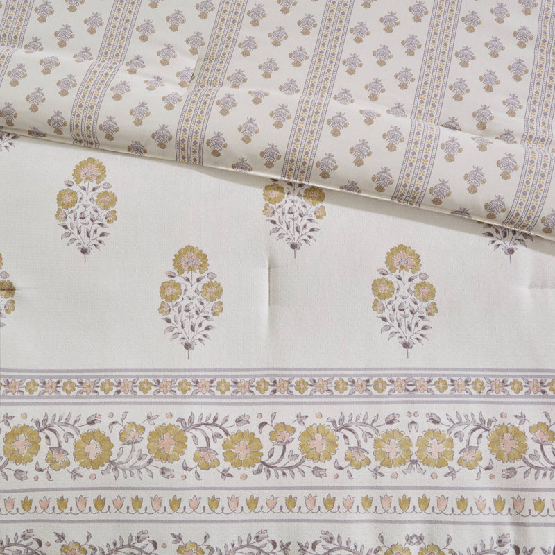 Cotton Blend Floral Comforter Set