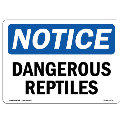 Dangerous Reptiles Sign