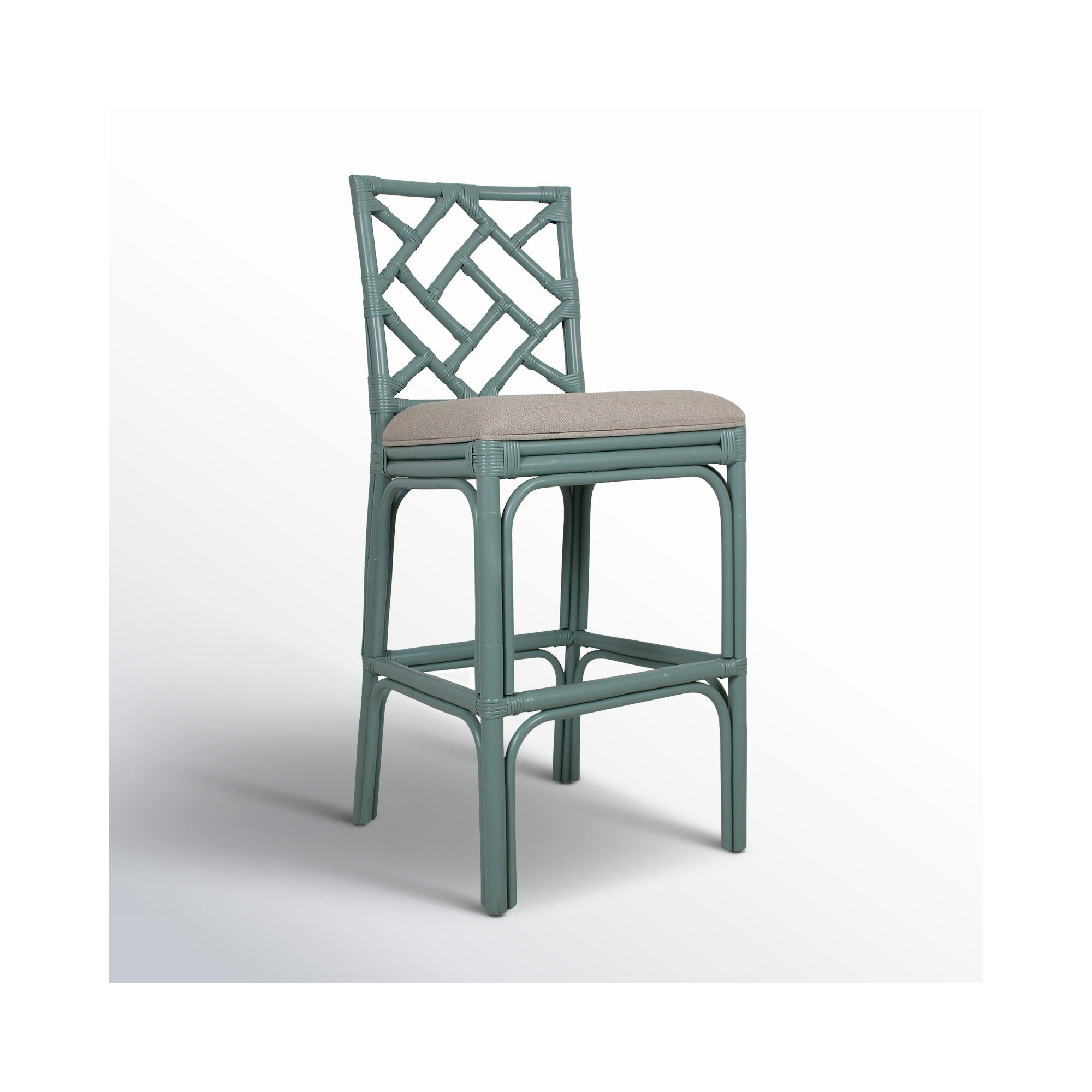 Fulton Woven Stool, Sky Blue, Bar Stool (30" Seat Height)