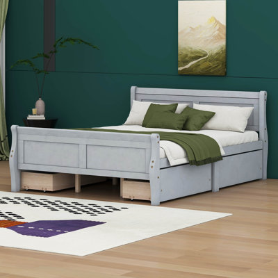 Ciann Queen Size Wood Platform Bed with 4 Drawers -  Alcott HillÂ®, DED8B2A5B8914205943303433BFB8D10