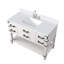Plateau en marbre de culture de 48 po Large meuble-lavabo simple en chêne blanc avec robinet et plateau de rangement à fermeture en douceur