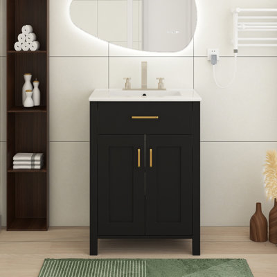 Modern MDF Bathroom Vanity Combo With And Two Soft Close Doors