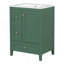 "Meuble-lavabo de 24 pouces avec rangement, tablette réglable, panneau de fibres à densité moyenne et bois d'hévéa, cloisons amovibles, finition vert foncé"-1409529517