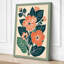 Teal Daisy Botanical 1 Piece Wrapped Canvas Wall Art-503348298-503348303