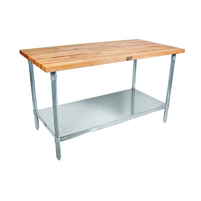Wood Work Table with Undershelf
