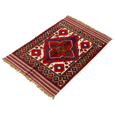 Tapis unique en laine noué à la main 3 pi 11 po x 6 pi 1 po nouvel âge Gusta