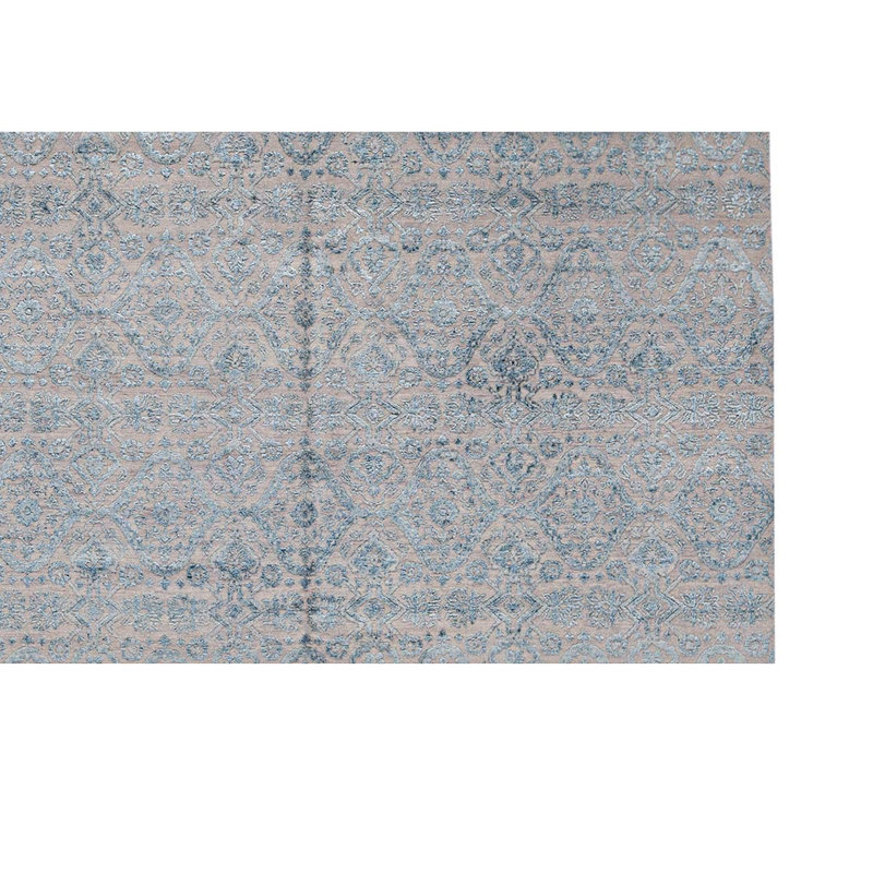 Tapis bleu clair noué à la main de haute qualité