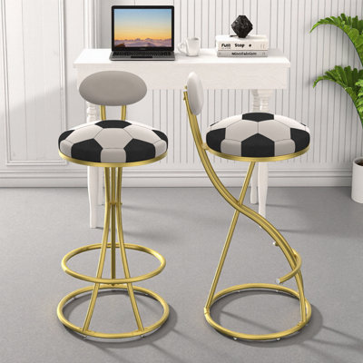 Ensemble de 2 tabourets de bar en velours Football Football