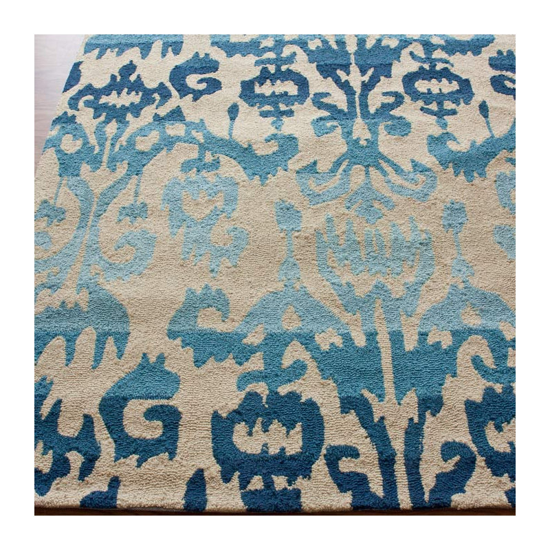 Tapis ikat bleu Oliveri, Rectangle 6 pi x 9 pi