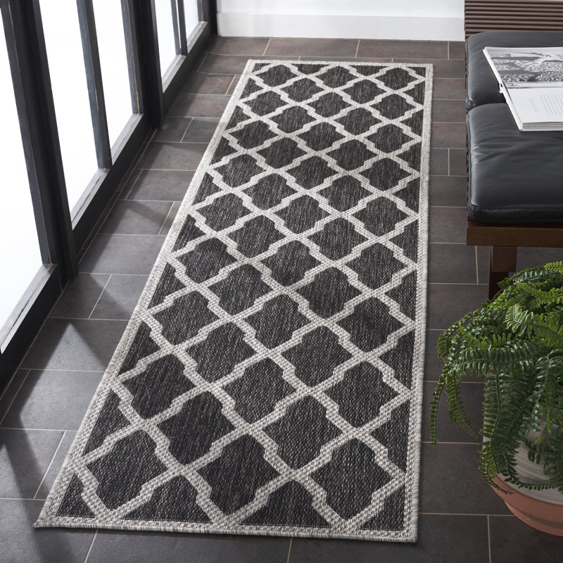 Tapis d'intérieur / extérieur à motif géométrique Taleek Performance, Tapis de couloir 2 pi 2 po x 8 pi
