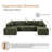 Boneless 118"u Shape Modular Sectional Sofa, Compressed Sectional Sofa Modern Minimalist Style Corduroy Couch, Sleeper Sofa For Living Room, Bedroom, Comfy Compressed Sofa Couch Space-efficient Design Right Green-701279341-701279331