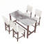 Ensemble de table de salle à manger 5 pièces à hauteur de comptoir, table de bar en faux marbre et 4 chaises rembourrées, ensemble de salle à manger de style Mid-Century moderne pour la salle à manger, la cuisine de pub, la petite place-770692274-770692272