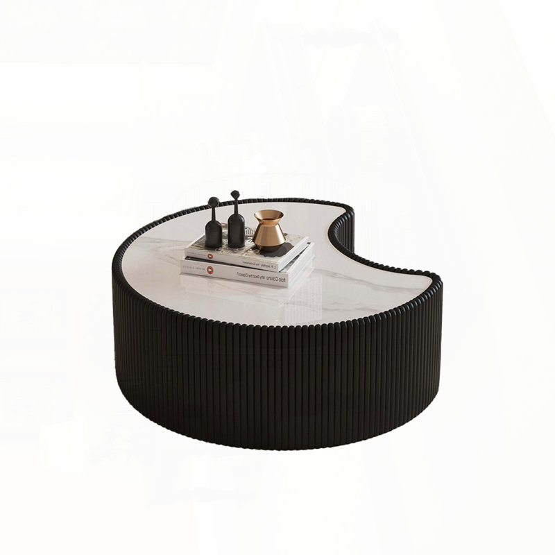 Table basse en cuir fritté clair, Noir