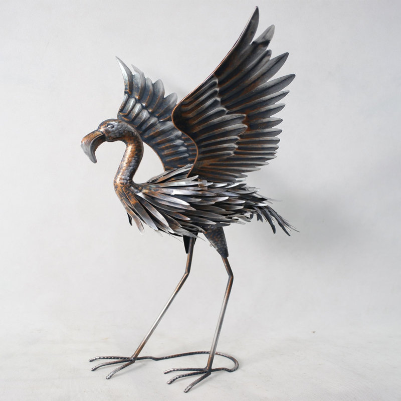 Statue de jardin extérieur flamant rose
