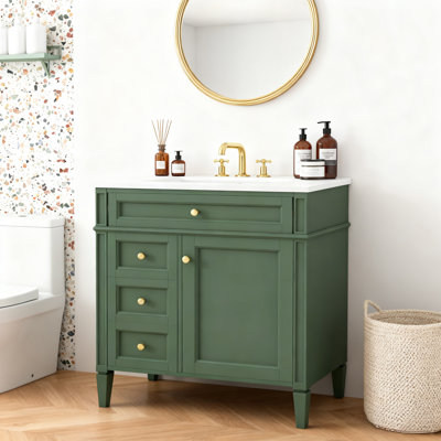 Meuble-lavabo simple 30 po - 2 tiroirs + comptoir d'évier basculant