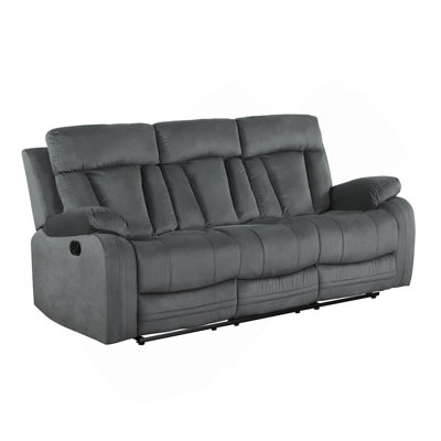 Global United Reclining Transitional Microfiber Fabric Sofa