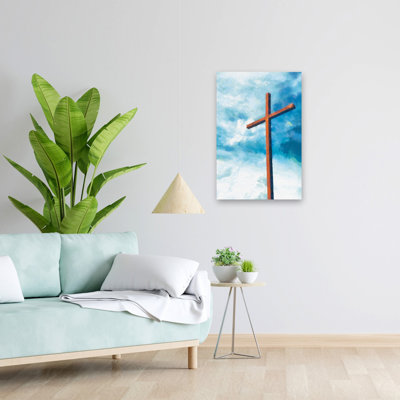 Cross Of Faith - Contemporary Cross Blue Sky Sunlight Art