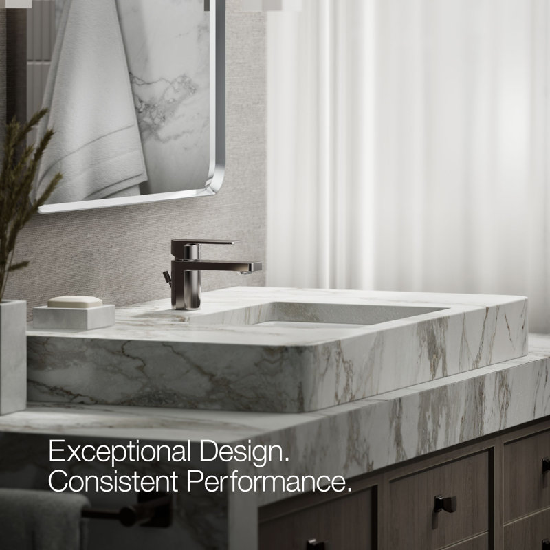 Parallel Single Hole Bathroom Faucet, Vibrant Titanium