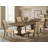 5 Piece Dining Table Set Includes a Rectangle Dining Room Table with Removable Leaf and 4 Brown Linen Fabric Upholstered Chairs, Distressed Jacobean-410447830-410447831-410447824